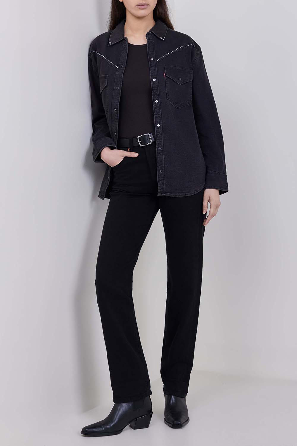 חולצה מכופתרת ארוכה